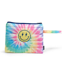Tie dye Pastel Delight with Happy Face Puffer Wet Bag