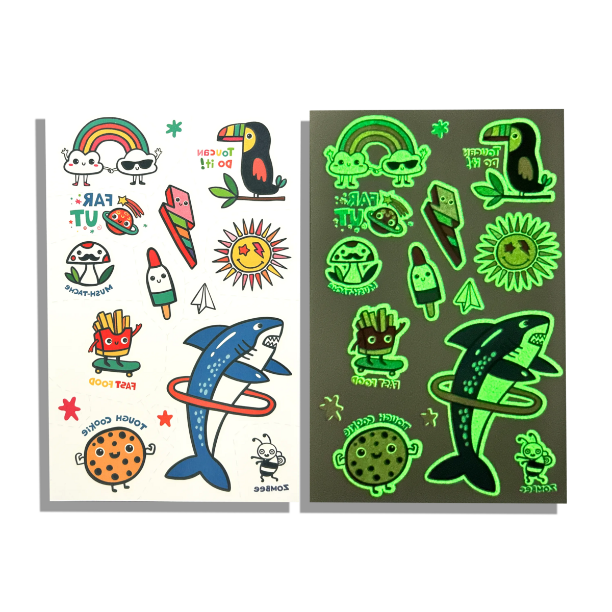 Tattoo Palooza: Bright & Funny - Glow Temporary Tattoos