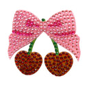 Cherry Bow 2" Rhinestone StickerBean