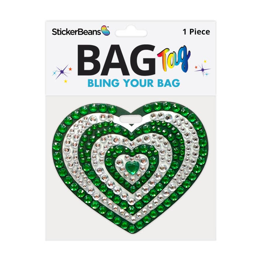 Green Spirit Rhinestone Bag Tag