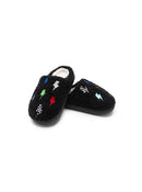 Indoor / Outdoor Slippers - Kids - Lightning Bolts - Black