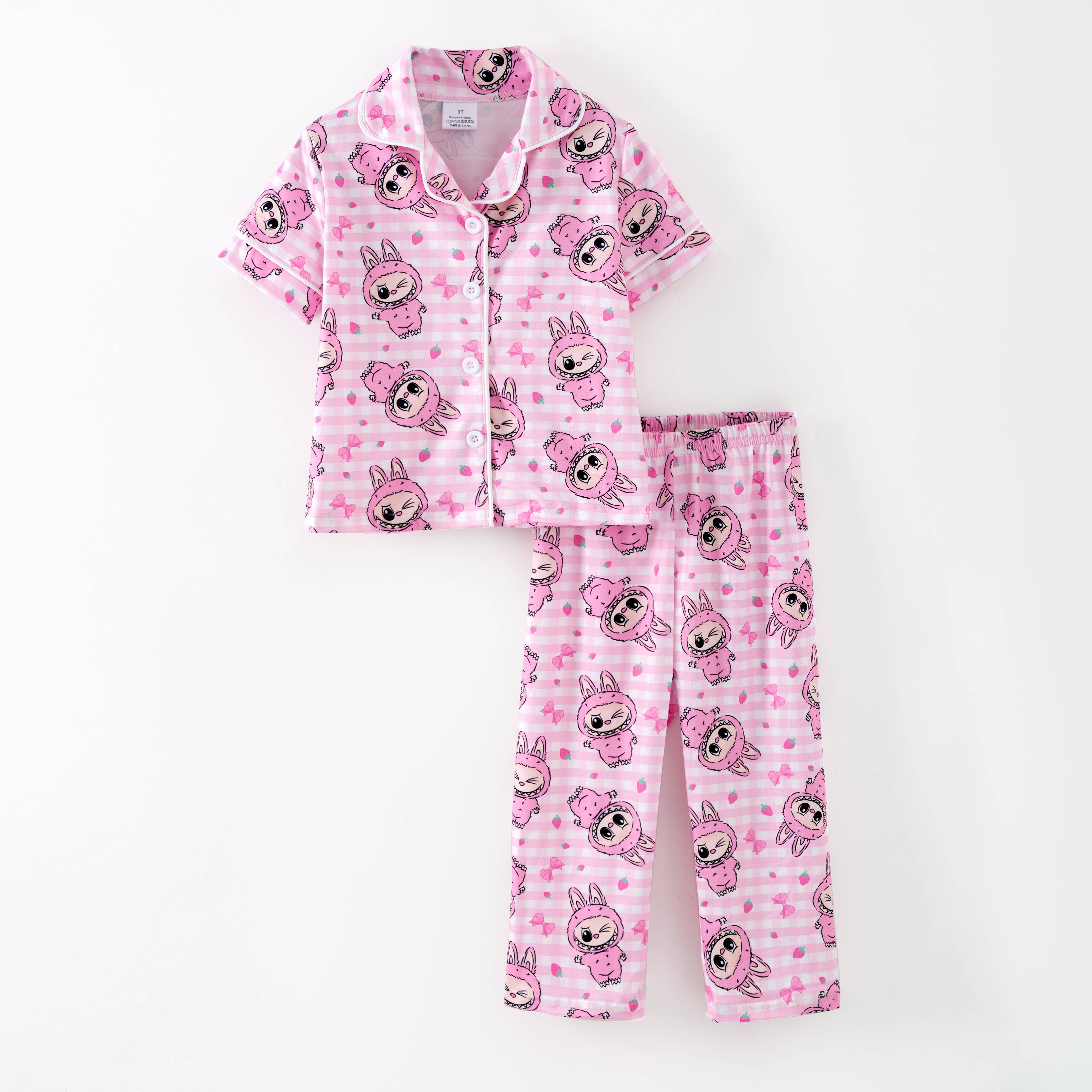 Pink Labubu Soft & Cozy Short Sleeve + Pant Pajama