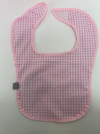 Pink Gingham Seersucker Bib