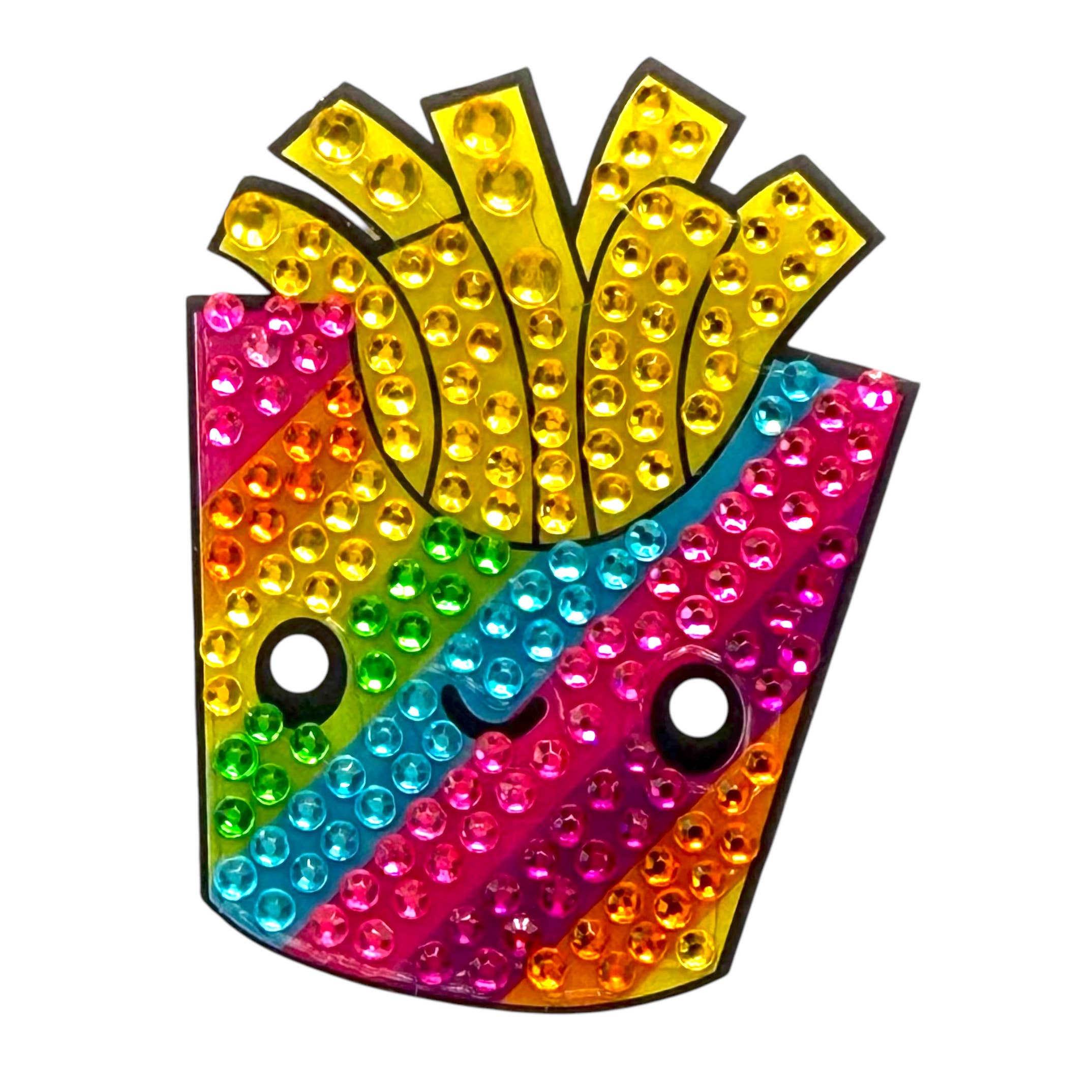 Rainbow Fries 2" Rhinestone Sticker