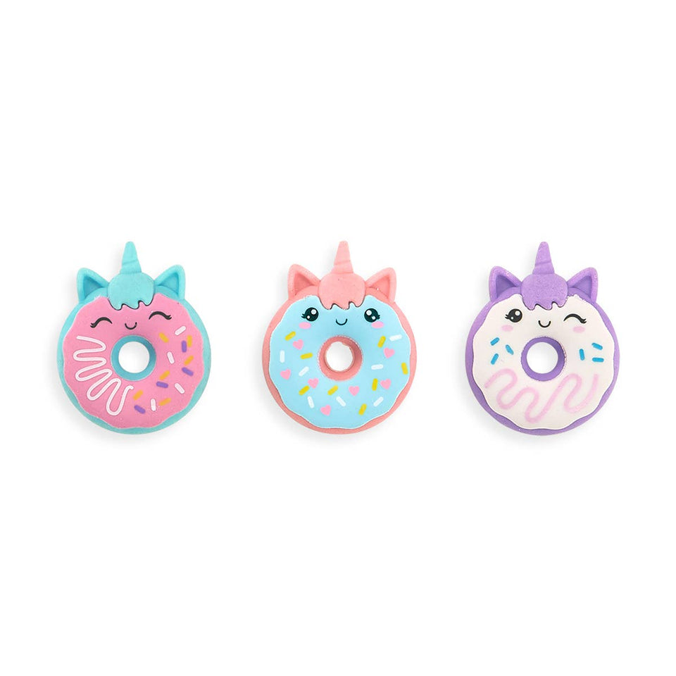 Magic Bakery Unicorn Donuts Vanilla Scented Erasers - Set of 3