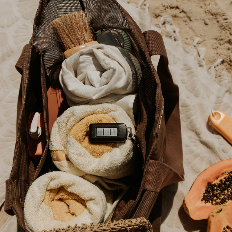 Beach Hauler™ - Mini Mesh Beach Bag – Espresso