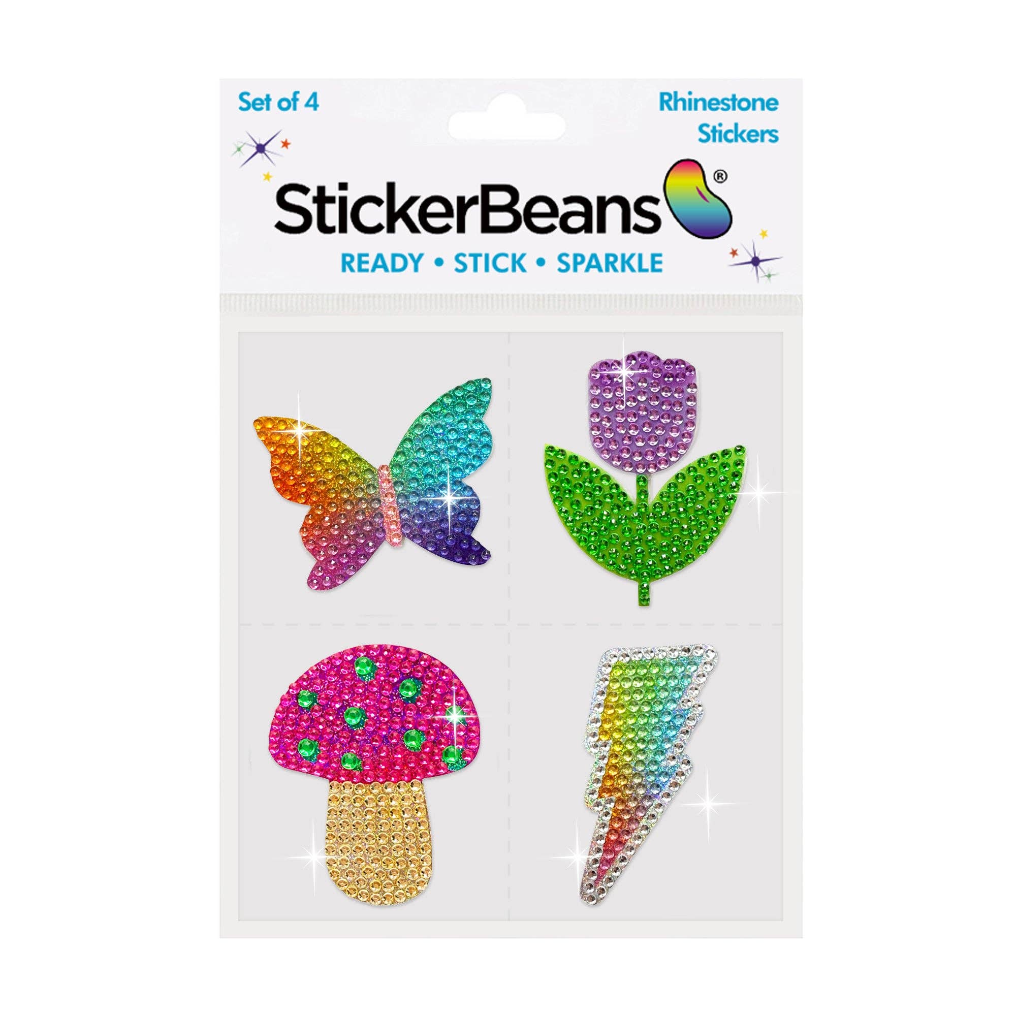 Wild Wonders 2" Rhinestone Sticker Set of 4