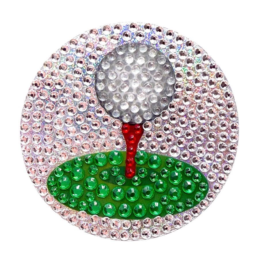 Tee Time 2" Rhinestone Golf Sticker