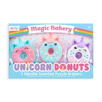 Magic Bakery Unicorn Donuts Vanilla Scented Erasers - Set of 3