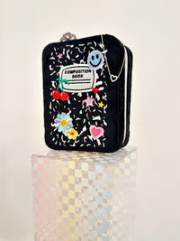 Velvet Jewelry Zip Case / Organizer - Notebook - Black