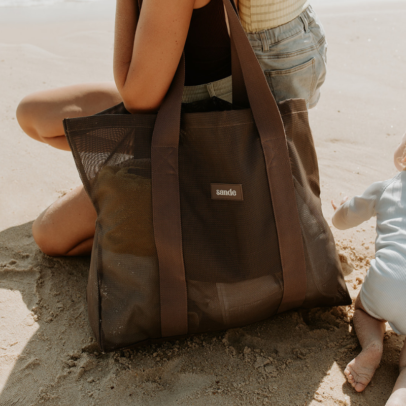 Beach Hauler™ - Mini Mesh Beach Bag – Espresso