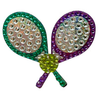 Tennis Racquets 2" Rhinestone Sticker