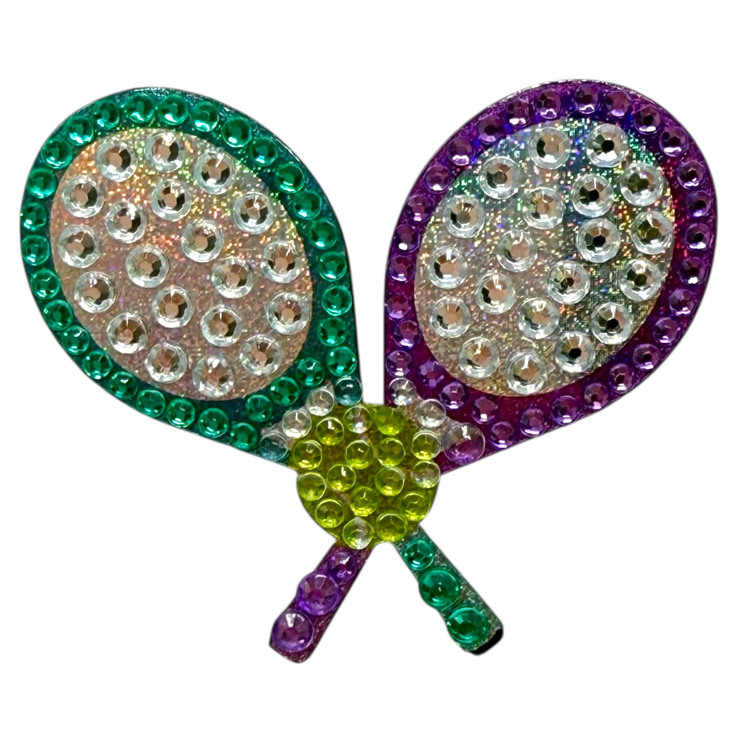 Tennis Racquets 2" Rhinestone Sticker