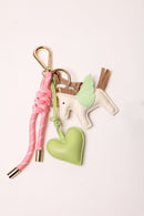 Barbie 1 Bag Charm - Key Chain Barbie / Green Heart / White & Green Flying Horse