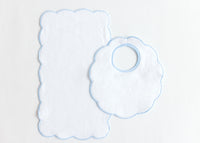 Scalloped Edge Bib & Burp Set