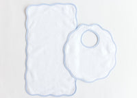 Scalloped Edge Bib & Burp Set