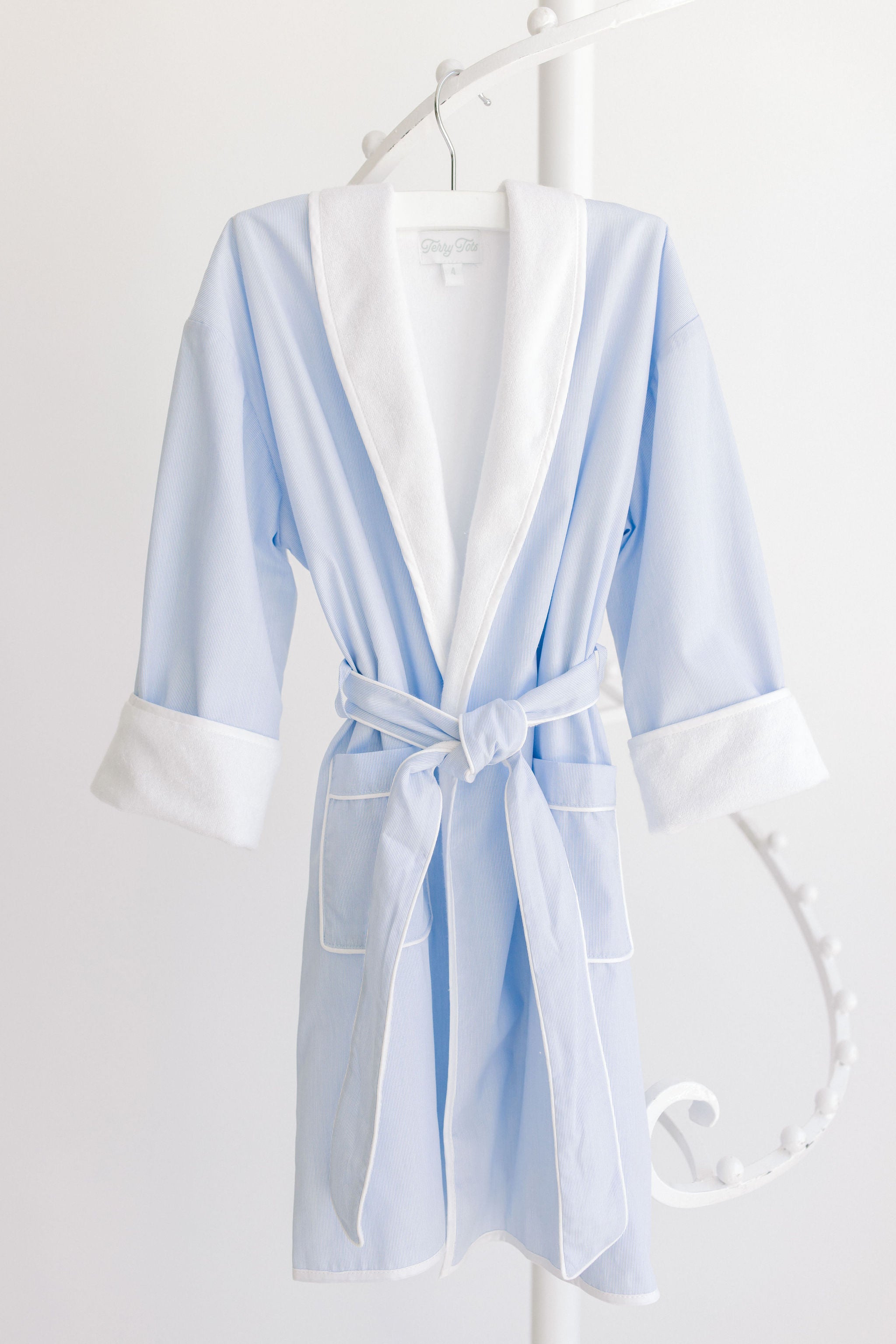 Blue Pinstripe Kids Robe
