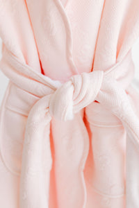 Pink Jacquard Bows Kids Robe