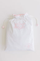 White w/ Pink Scalloped Trim Kids Robe