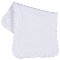 Ruffle White Infant Bib