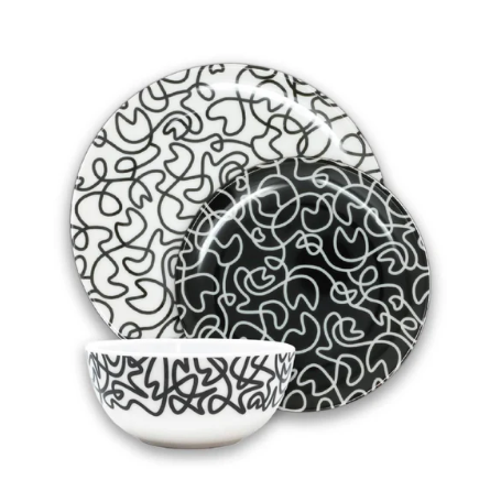 Black & White Squiggly Tableware