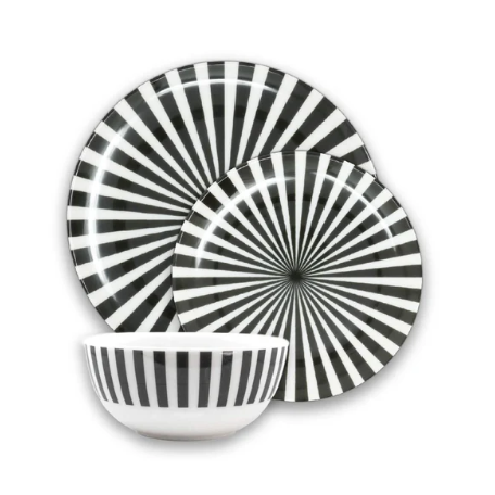 Black & White Starburst Tableware