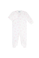 Charming Bows Print Zipper Footie