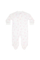 Charming Bows Print Zipper Footie