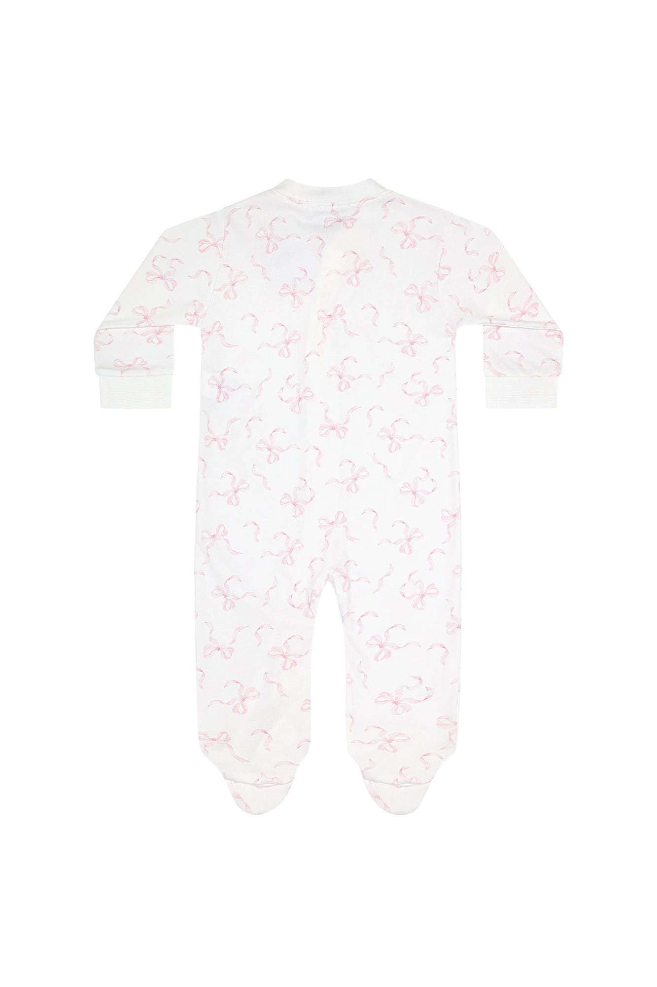 Charming Bows Print Zipper Footie
