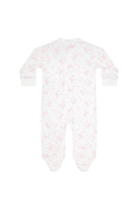 Charming Bows Print Zipper Footie