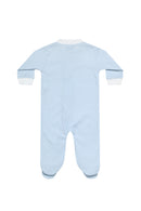 Blue Gingham Print Zipper Footie