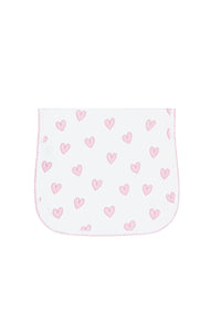 Pink Heart Print Burp Cloth