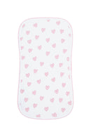 Pink Heart Print Burp Cloth