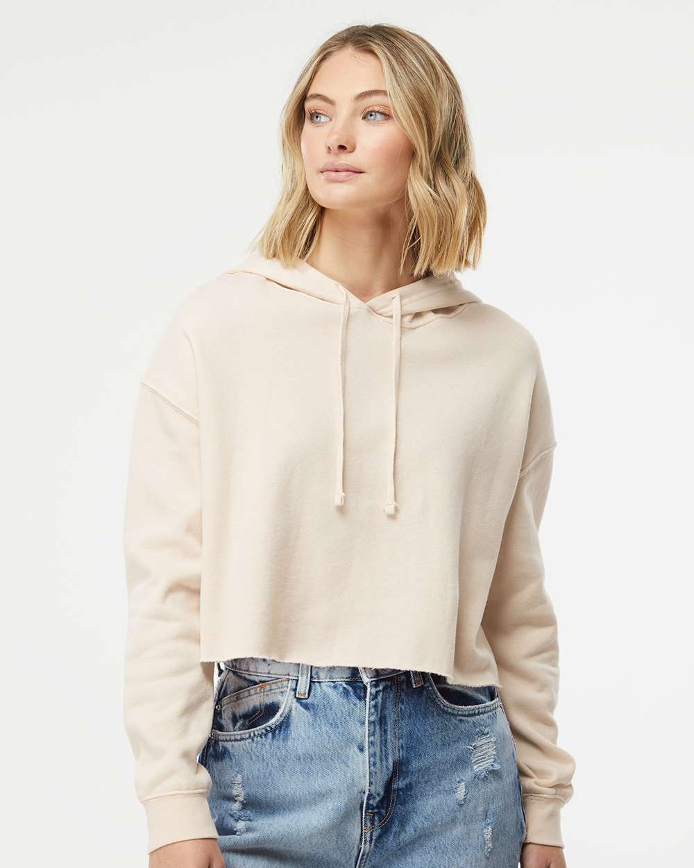 Personalized Women's Lightweight Crop Hooded Sweatshirt