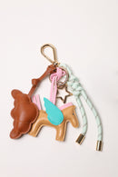 Minty Green 1 Bag Charm - Key Chain Minty Green / Brown Croissant / Beige Flying Horse