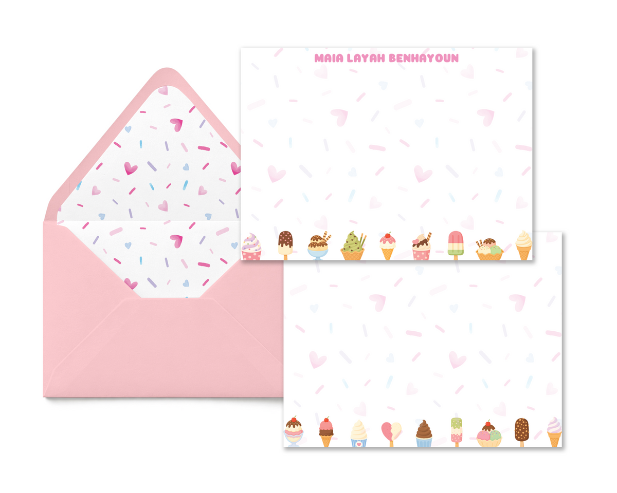 Ice Cream Social Personalized Stationery