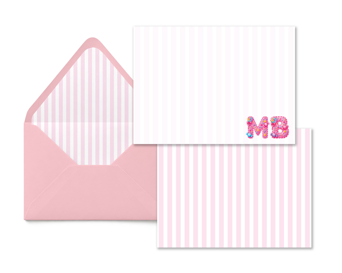 Candy Initials Personalized Stationery