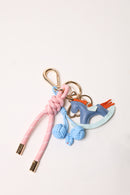 Pretty Pink 1 Bag Charm - Key Chain Pretty Pink / Blue Cherries / Blue Rocking Horse