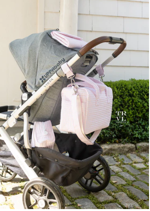 Quilted Pimlico Stripe Pink Stroller Bag