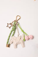 Safari 1 Bag Charm - Key Chain Safari / White Flying Horse / Pink Cherries