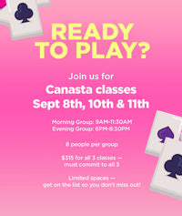 Canasta Classes:  Sept. 8th, 10th & 11th 🃏 ♠️