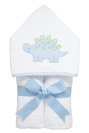Blue Dino Appliqué Everykid Hooded Towel