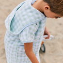 Sea Foam Gingham Kids' Cover Up
