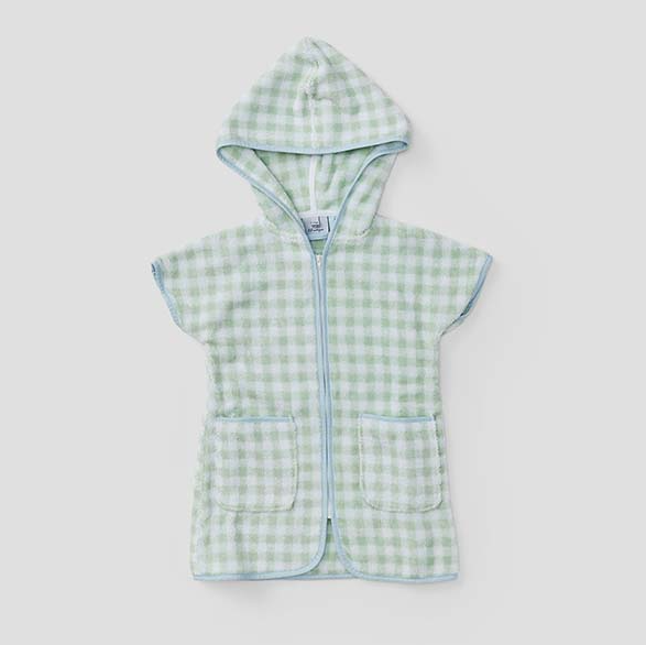 Sea Foam Gingham Kids' Cover Up