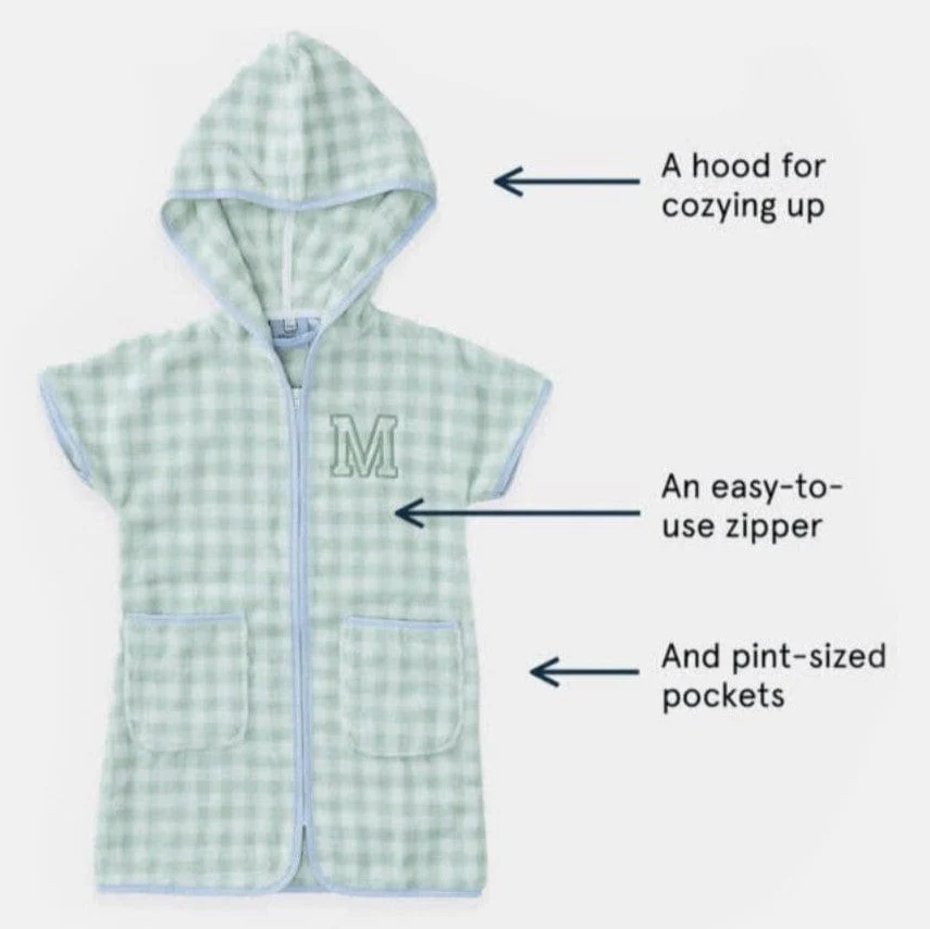 Sea Foam Gingham Kids' Cover Up
