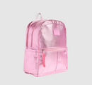 Metallic Pink Silver Kane Double Pocket Large Backpack