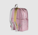 Metallic Pink Silver Kane Double Pocket Large Backpack