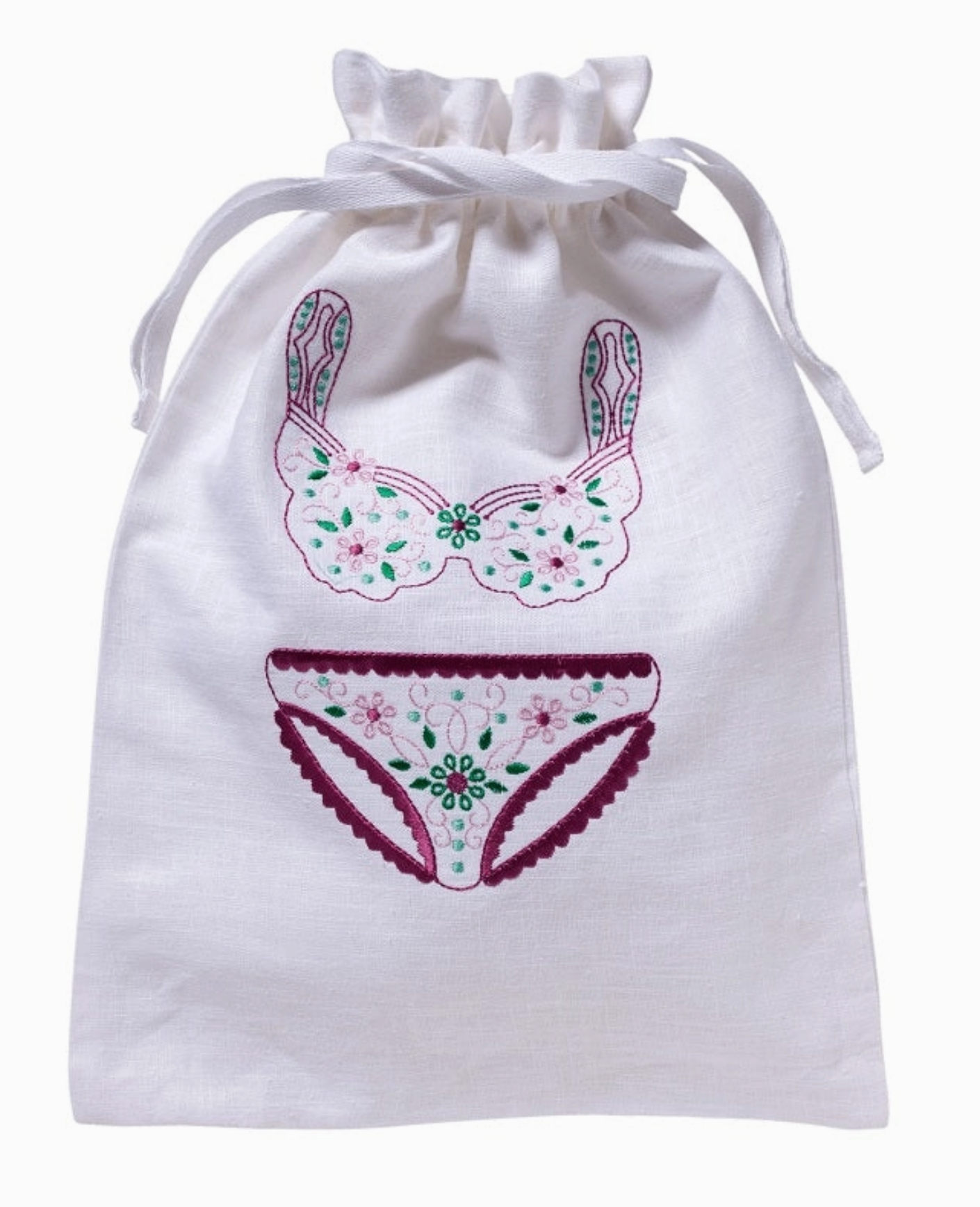 Flower Bikini Drawstring Lingerie Bag
