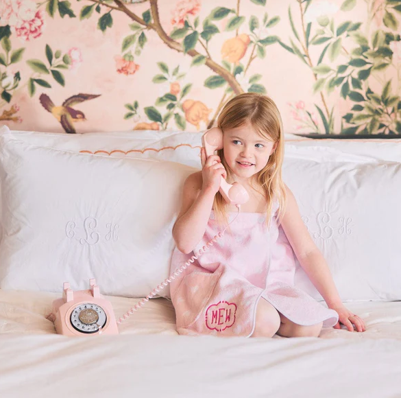 Kids Pink Hearts Towel Wrap