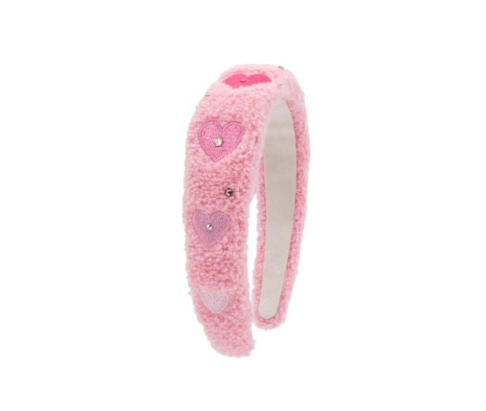 Pink Sherpa Heart Headband